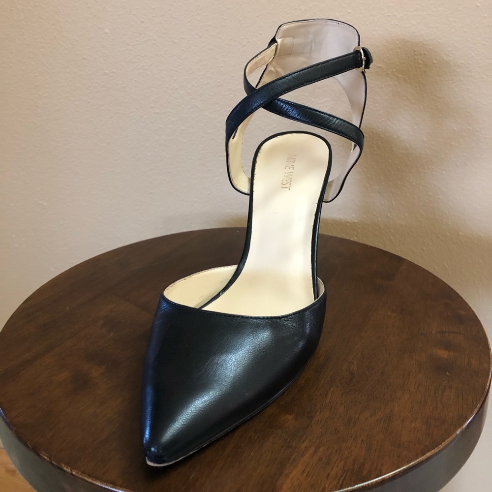 Nine West Cross Strap Genuine Leather Heel